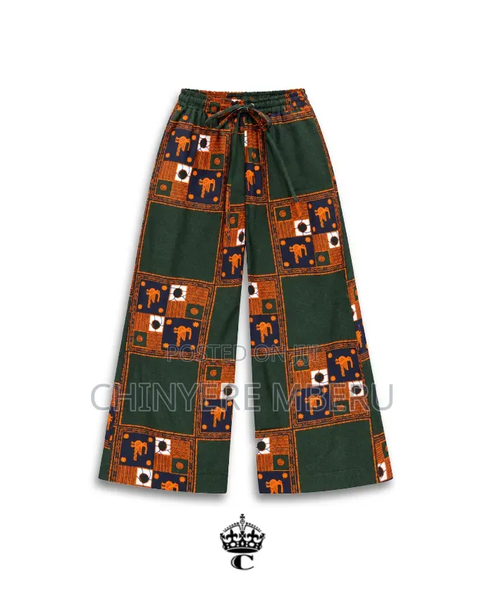 The Green & Orange Kitenge Chichi Wide Leg Pants