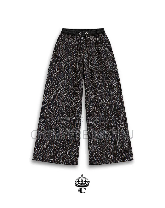 The Black Bronze Dotted Ankara Chichi Wide Leg Pants