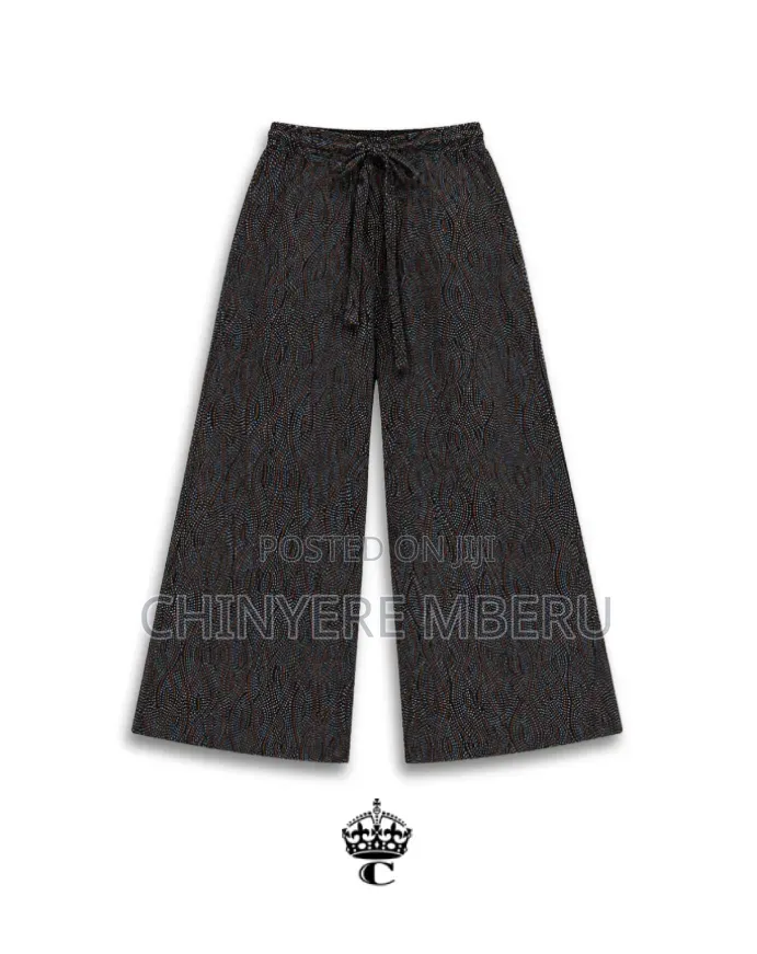 The Black Bronze Dotted Ankara Chichi Wide Leg Pants