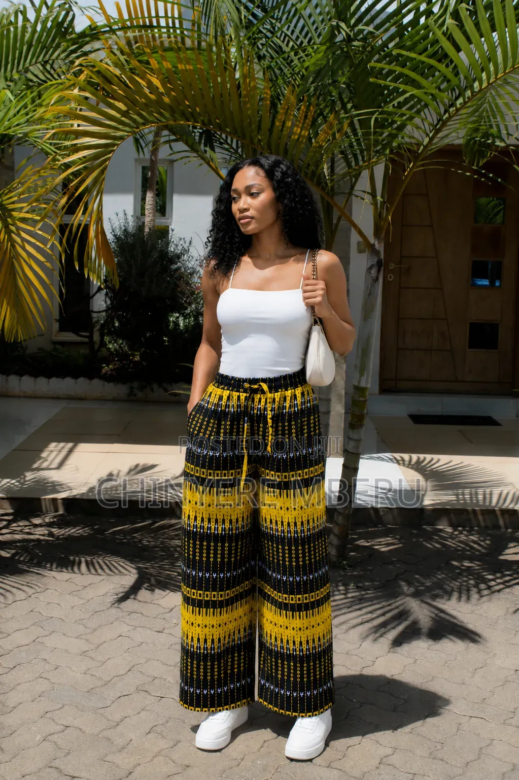 The Black & Yellow Kitenge Chichi Wide Leg Pants