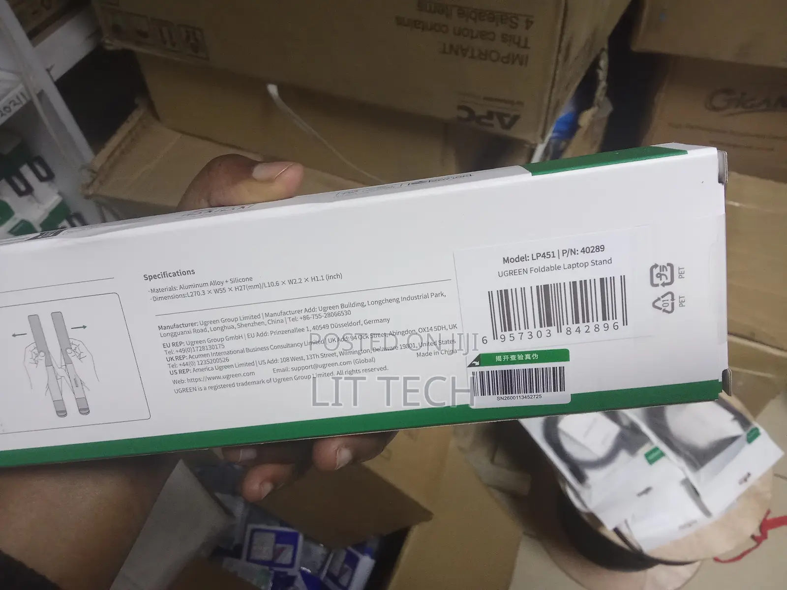 Ugreen Height-Adjustable Foldable Laptop Stand (Model: LP451/UG-40289)