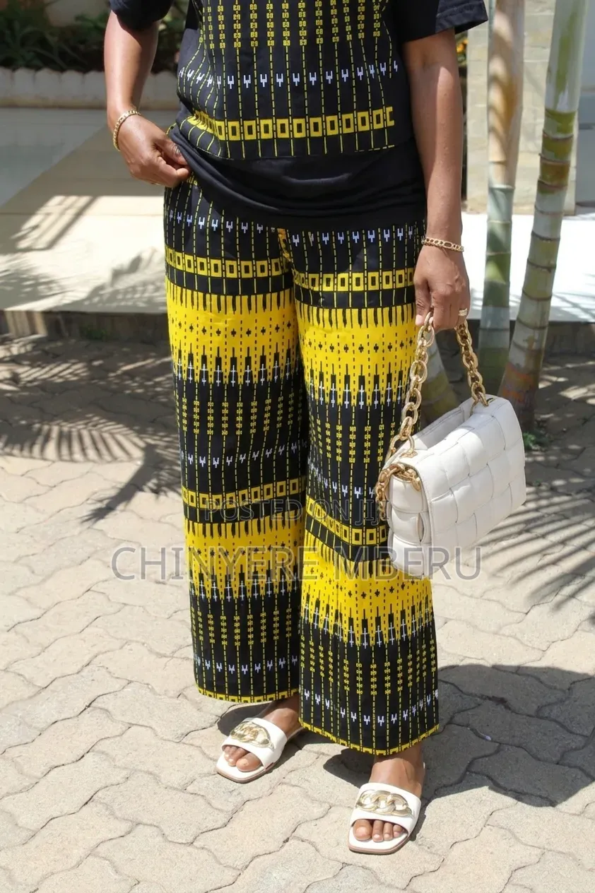 The Black & Yellow Kitenge Chichi Wide Leg Pants