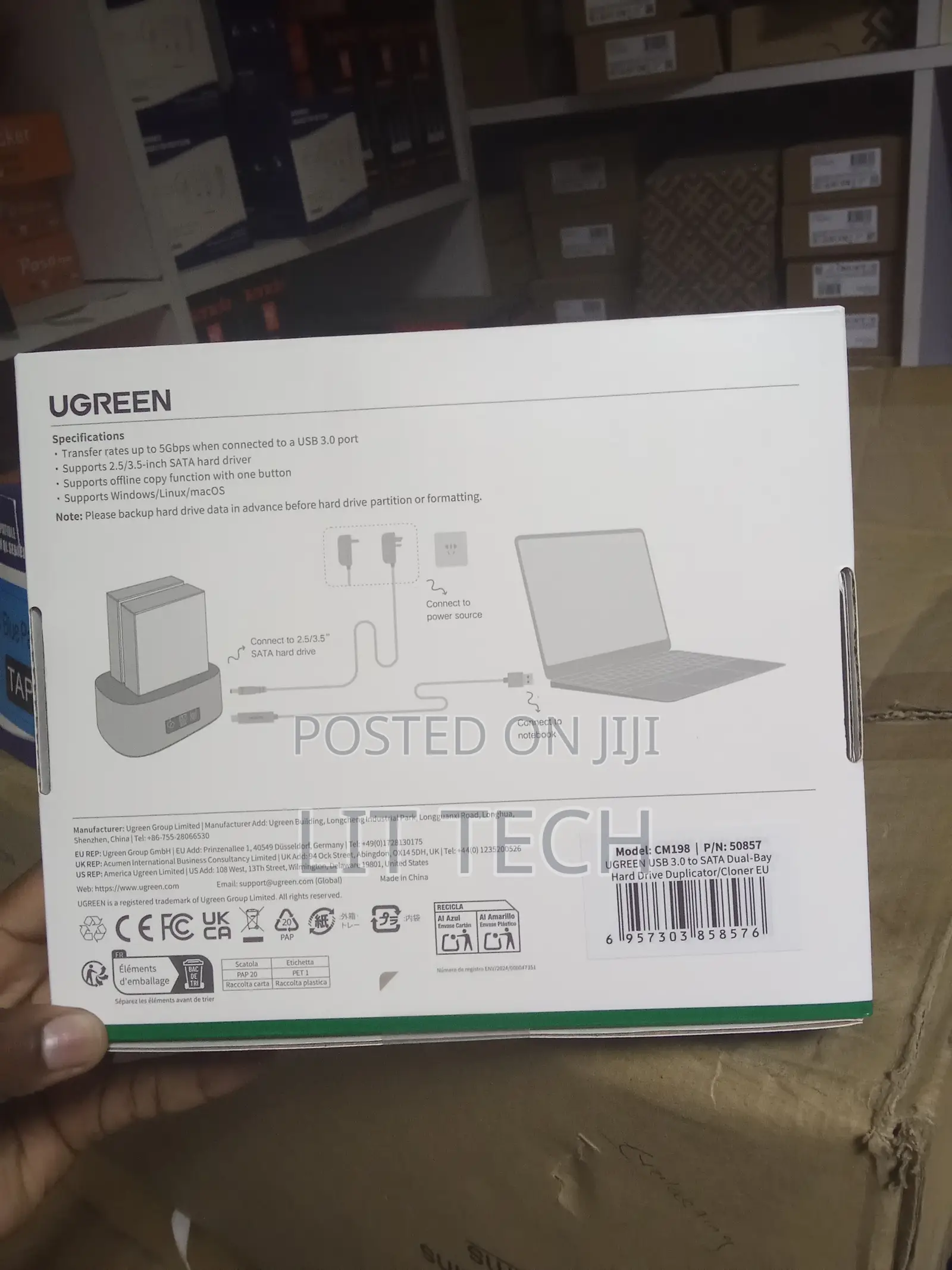 UGREEN CM198 Dual-Bay SATA Hard Drive Docking Station