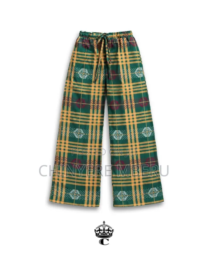 The Green & Mustard Plaid Chichi Wide Leg Pants