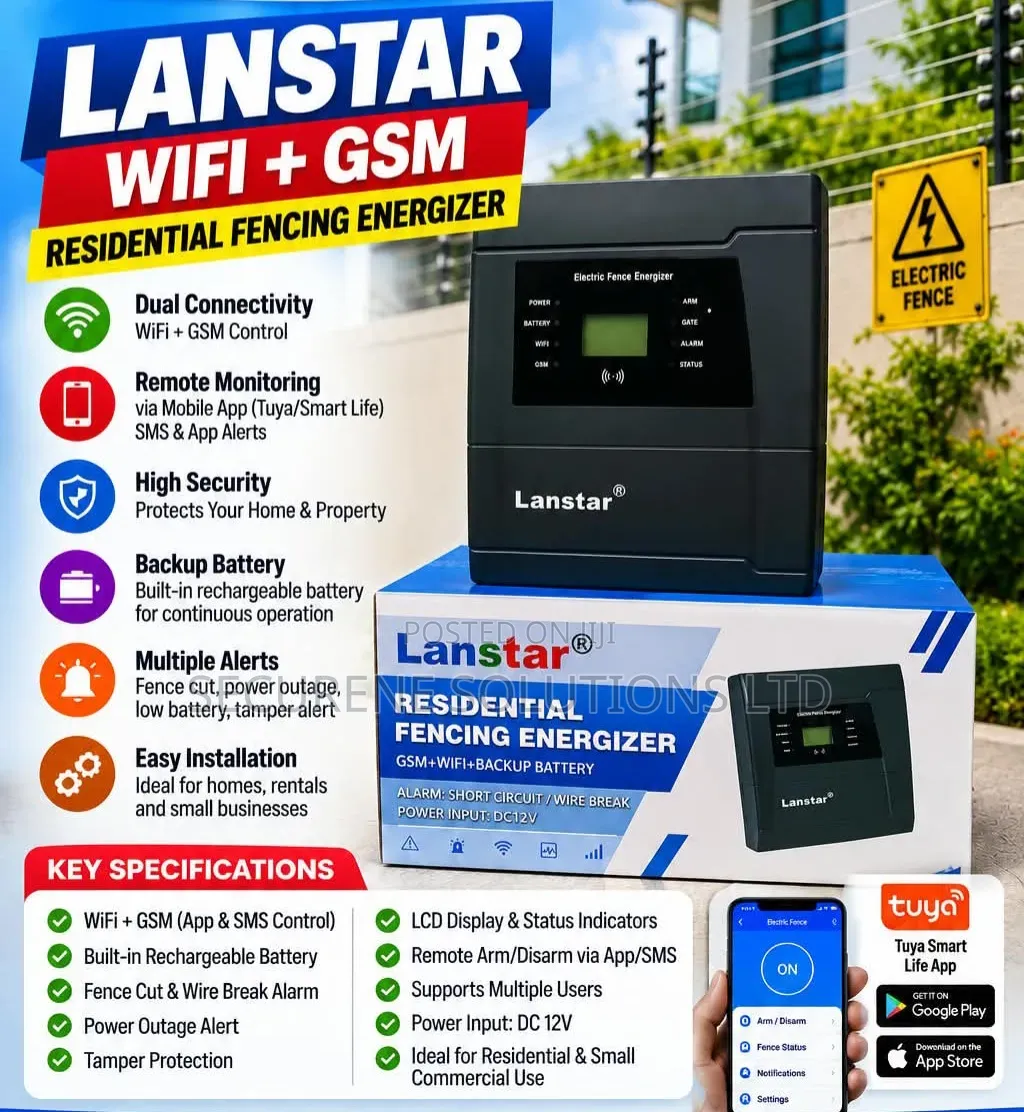 Lanstar WiFi + GSM Residential Fencing Energizer(such as the 5J Model)