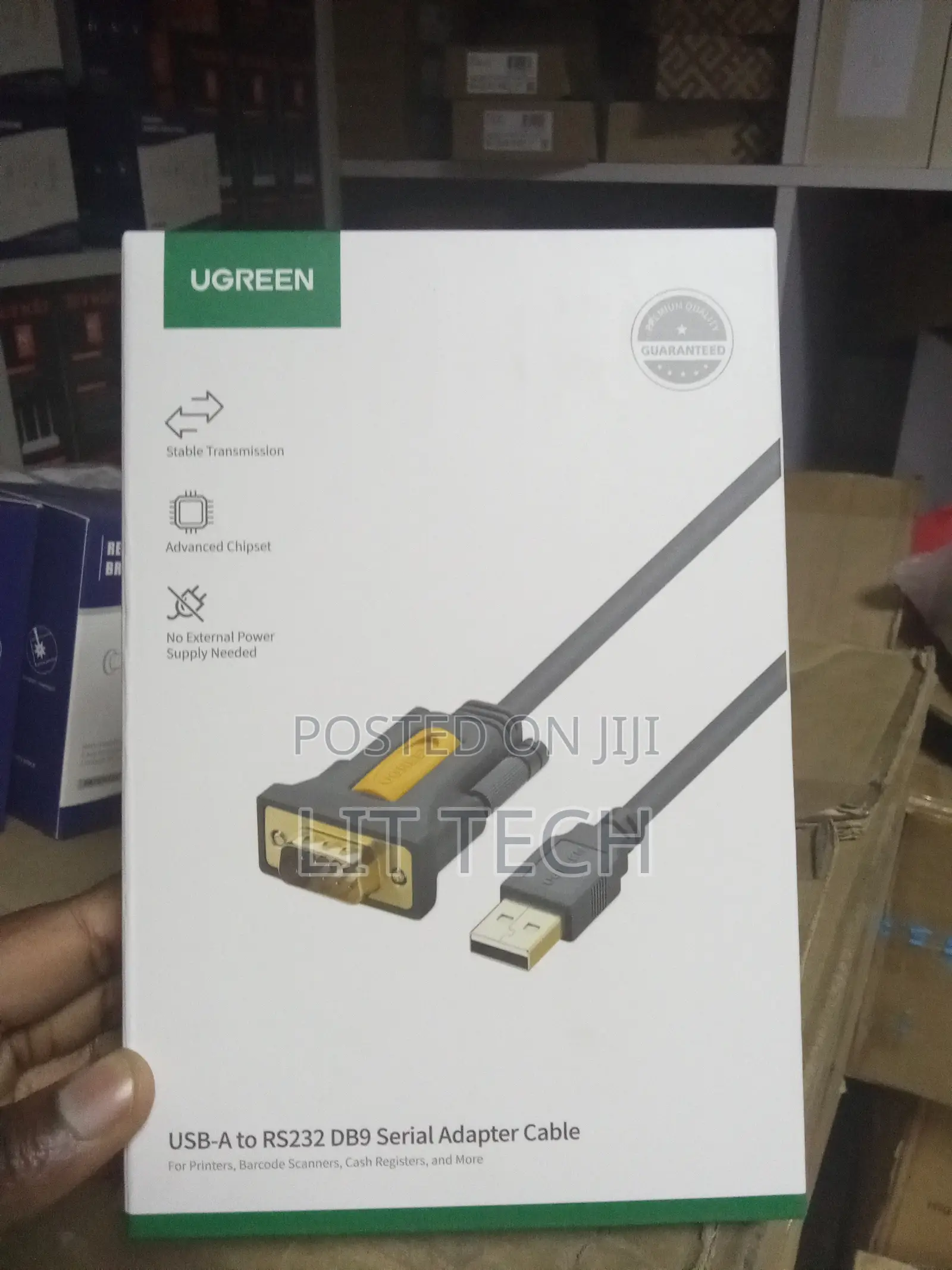 UGREEN USB-A to RS-232 DB9 Serial Adapter Cable (Model CR104).