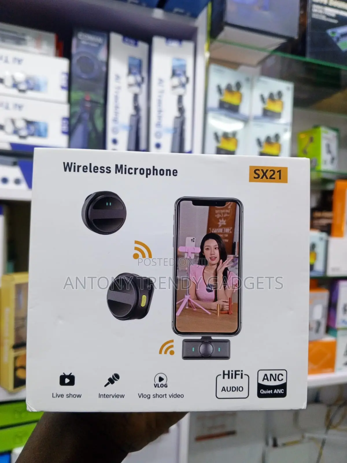 SX21 HiFi Wireless Lapel Mic With Noise Cancellation