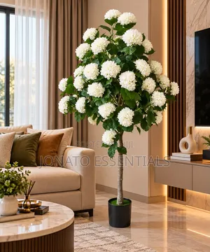 Artificial Hydrangea Flower Tree 2.2m Tall Home Decor Plant