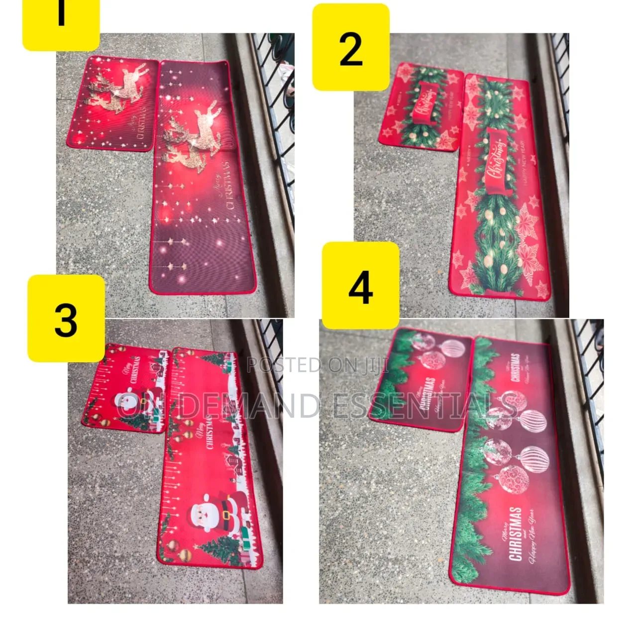 2 PCS Xmass Themed Kitchen Mats