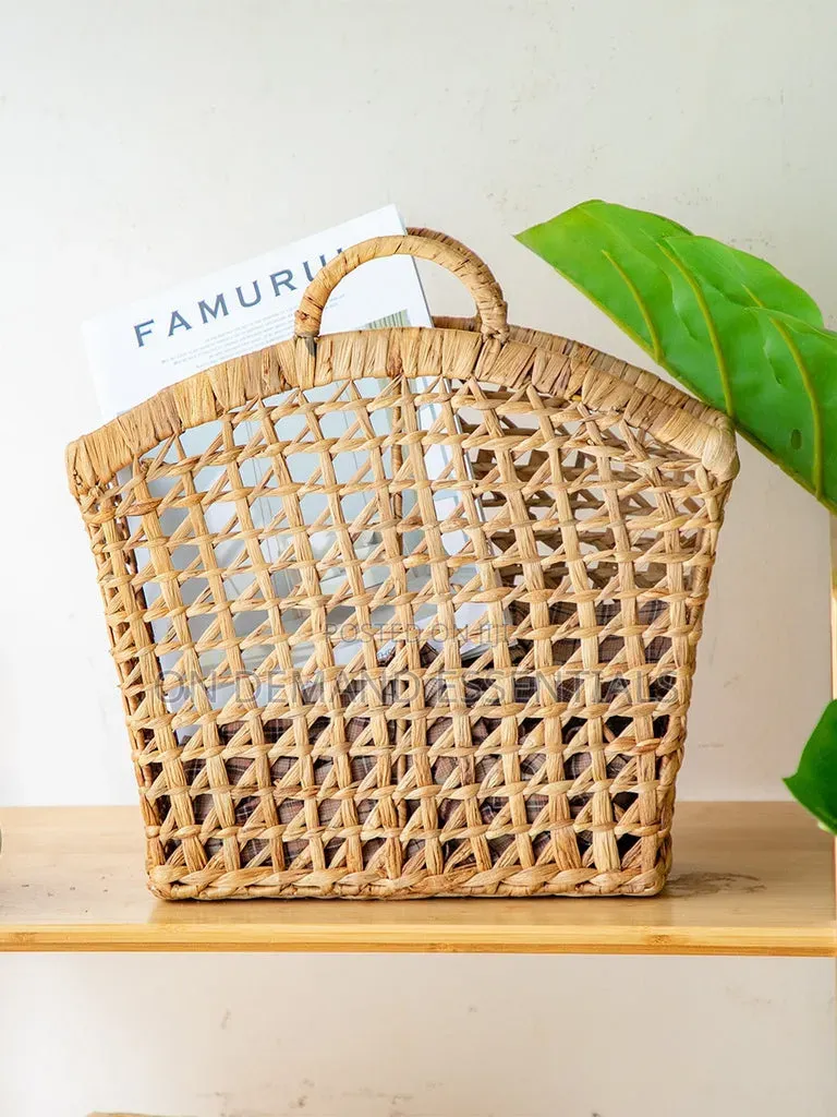 Big Size Eco-Friendly Handwoven Water Hyacinth Storage Basket