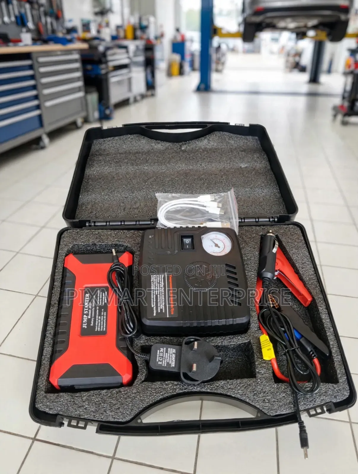 Portable Car Emergency Jump Starter Kit With Battery Clamps