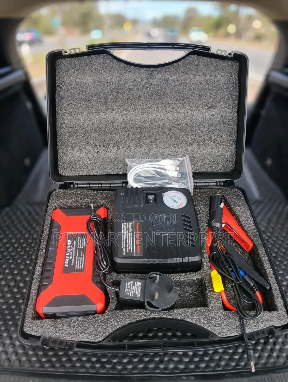 Portable Car Emergency Jump Starter Kit With Battery Clamps