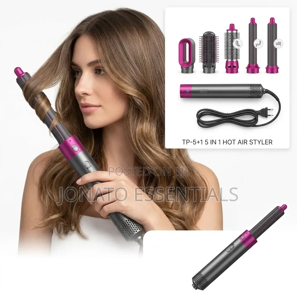 5 in 1 Hot Air Styler Hair Dryer Brush Curler Comb Set
