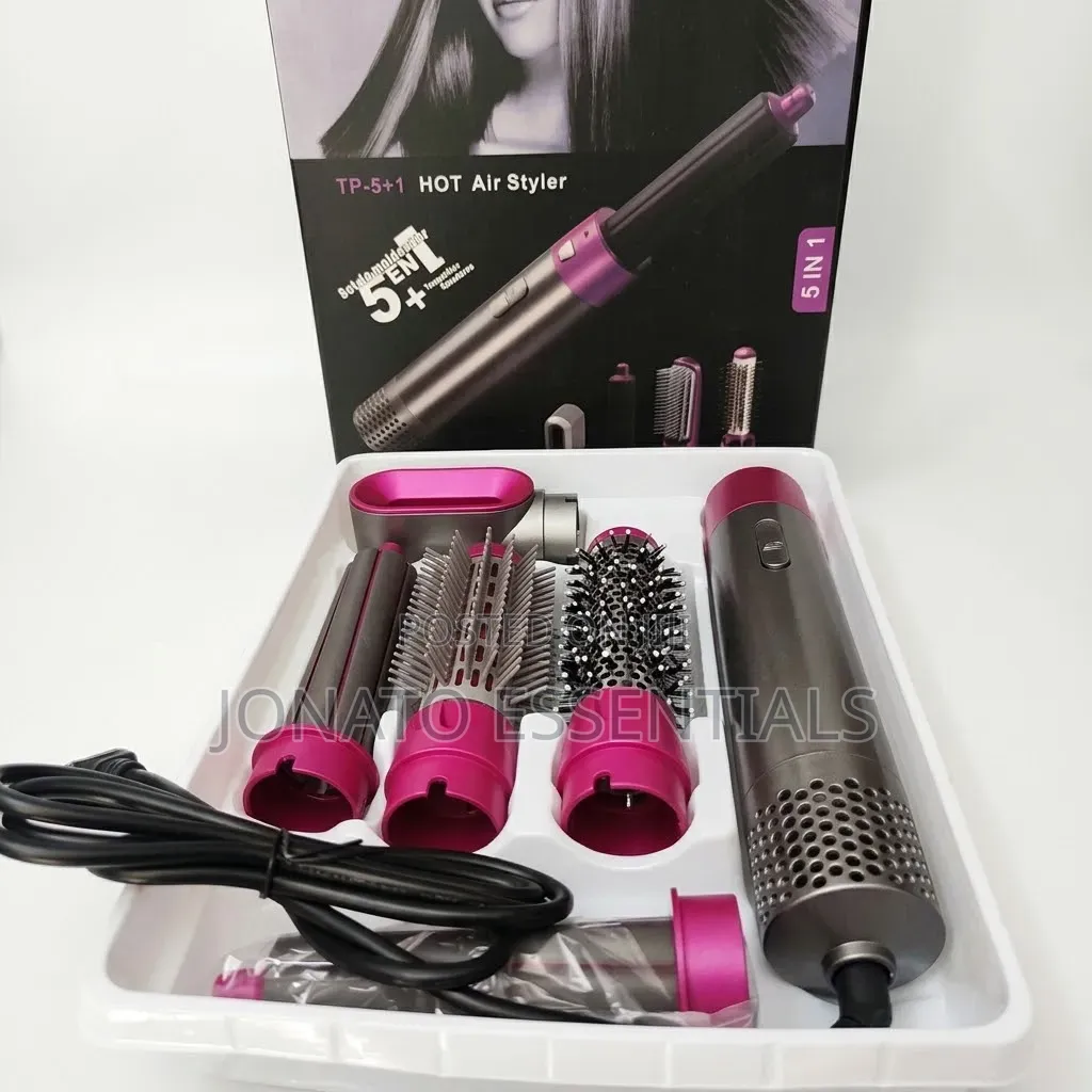 5 in 1 Hot Air Styler Hair Dryer Brush Curler Comb Set