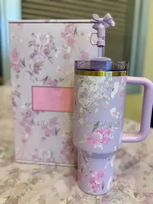 Floral-Patterned Insulated Travel Mug
