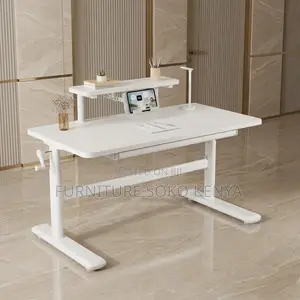 Office Desk; 1.2 Meter White Manual Adjustable Desk