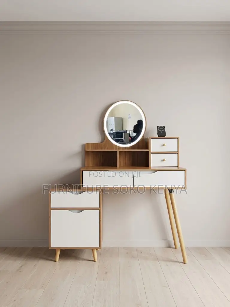 Dressers; Brown Dressing Room Vanity
