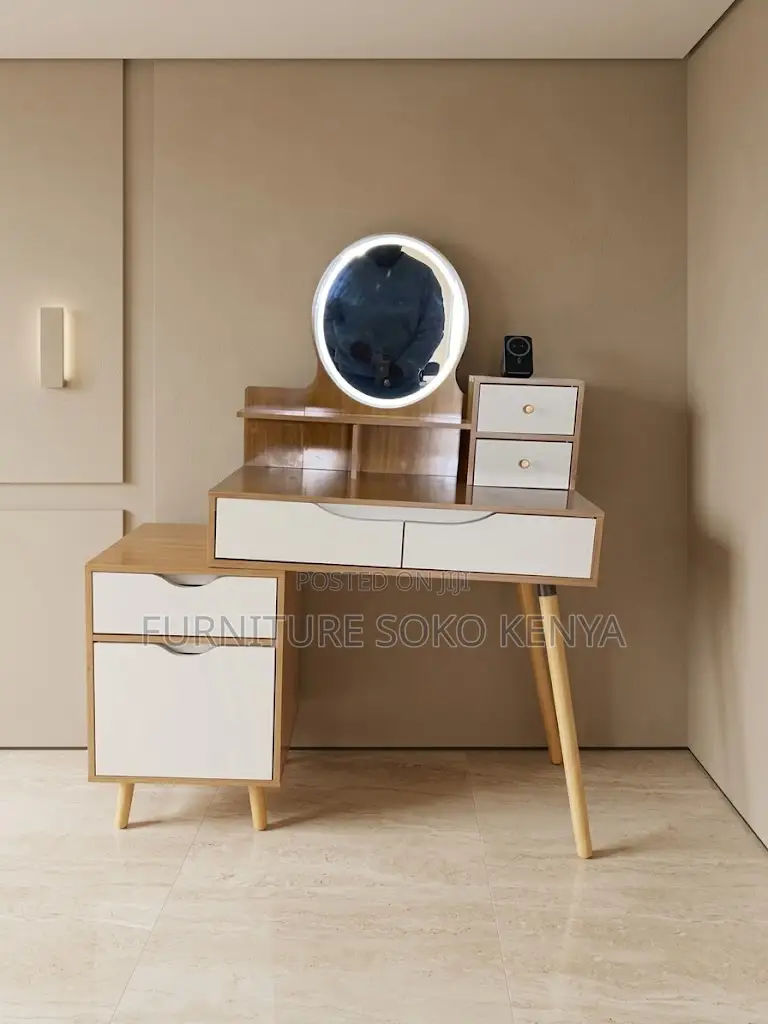 Dressers; Brown Dressing Room Vanity