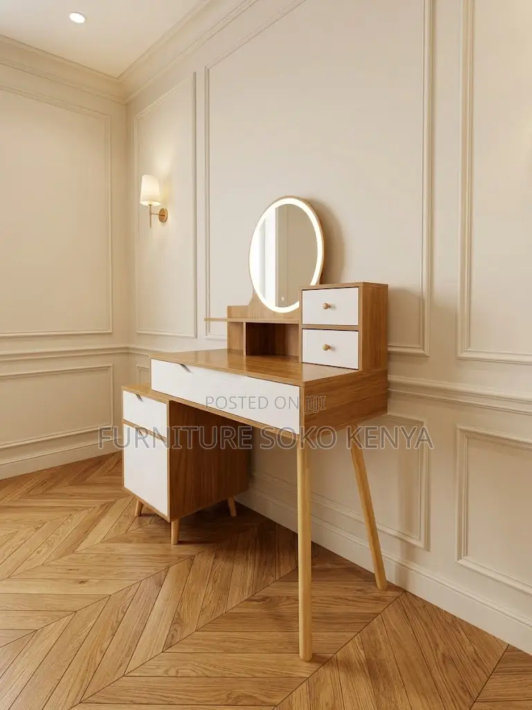 Dressers; Brown Dressing Room Vanity