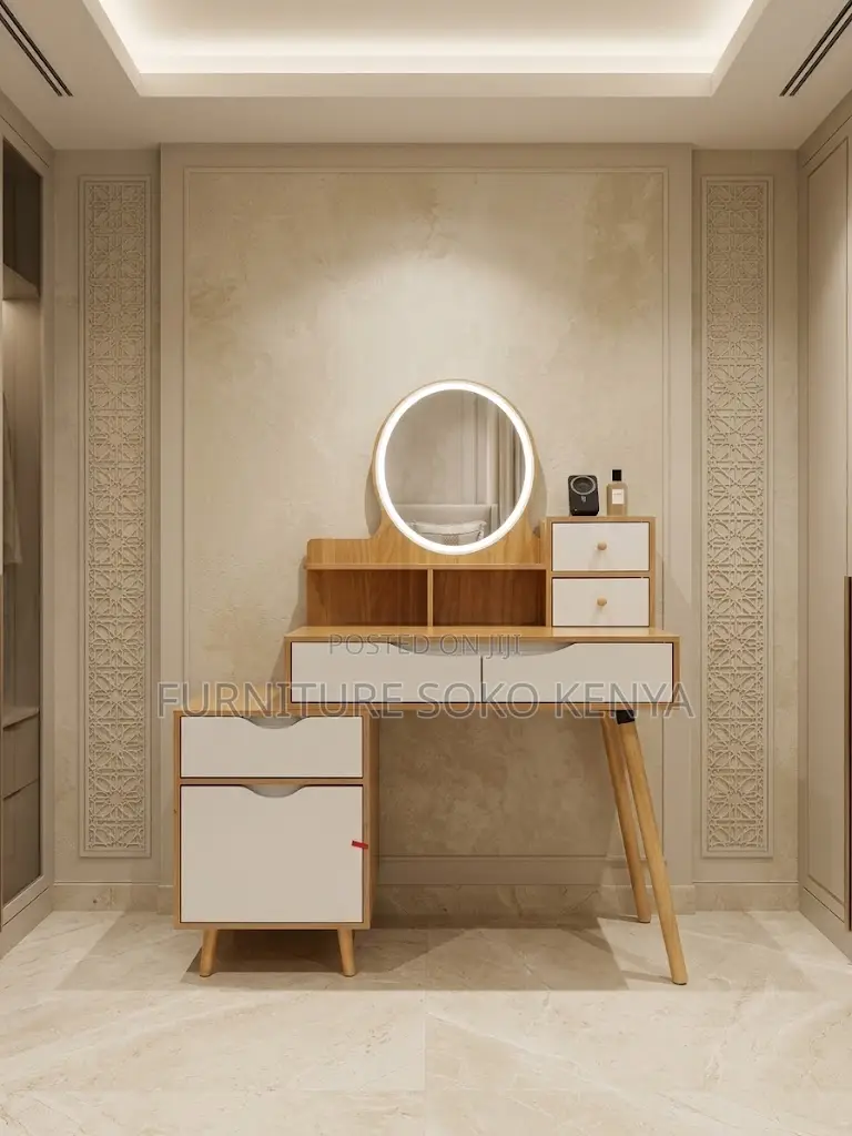Dressers; Brown Dressing Room Vanity