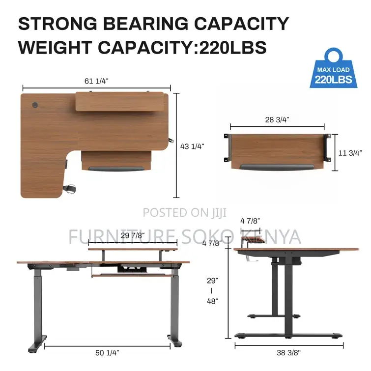 Office Desk; 1.4 Meters L Shaped Computer Adjustable Desk
