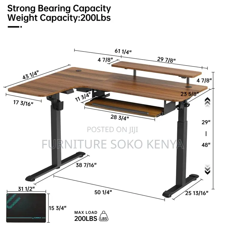 Office Desk; 1.4 Meters L Shaped Computer Adjustable Desk