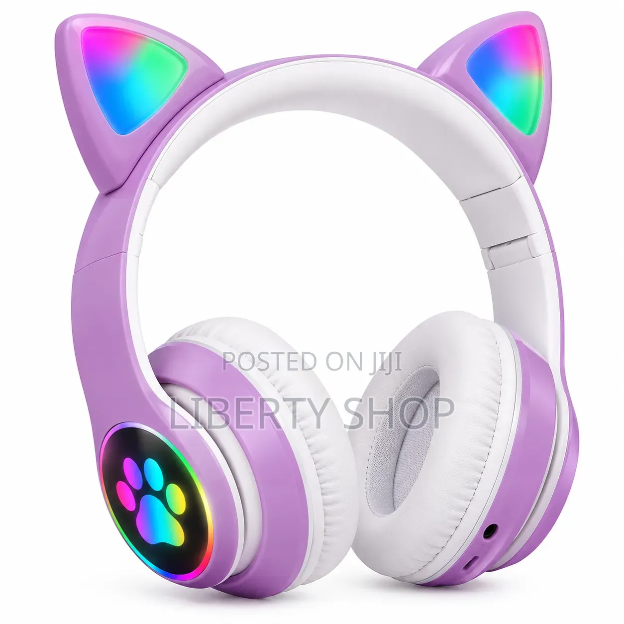 STN-28 Wireless Cat Ear Headphones – Colourful LED Lights, Kids