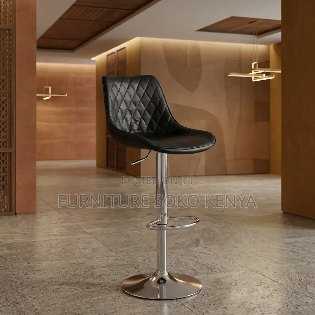 Barstools; Leather High Height Swivel Adjustable Barstools