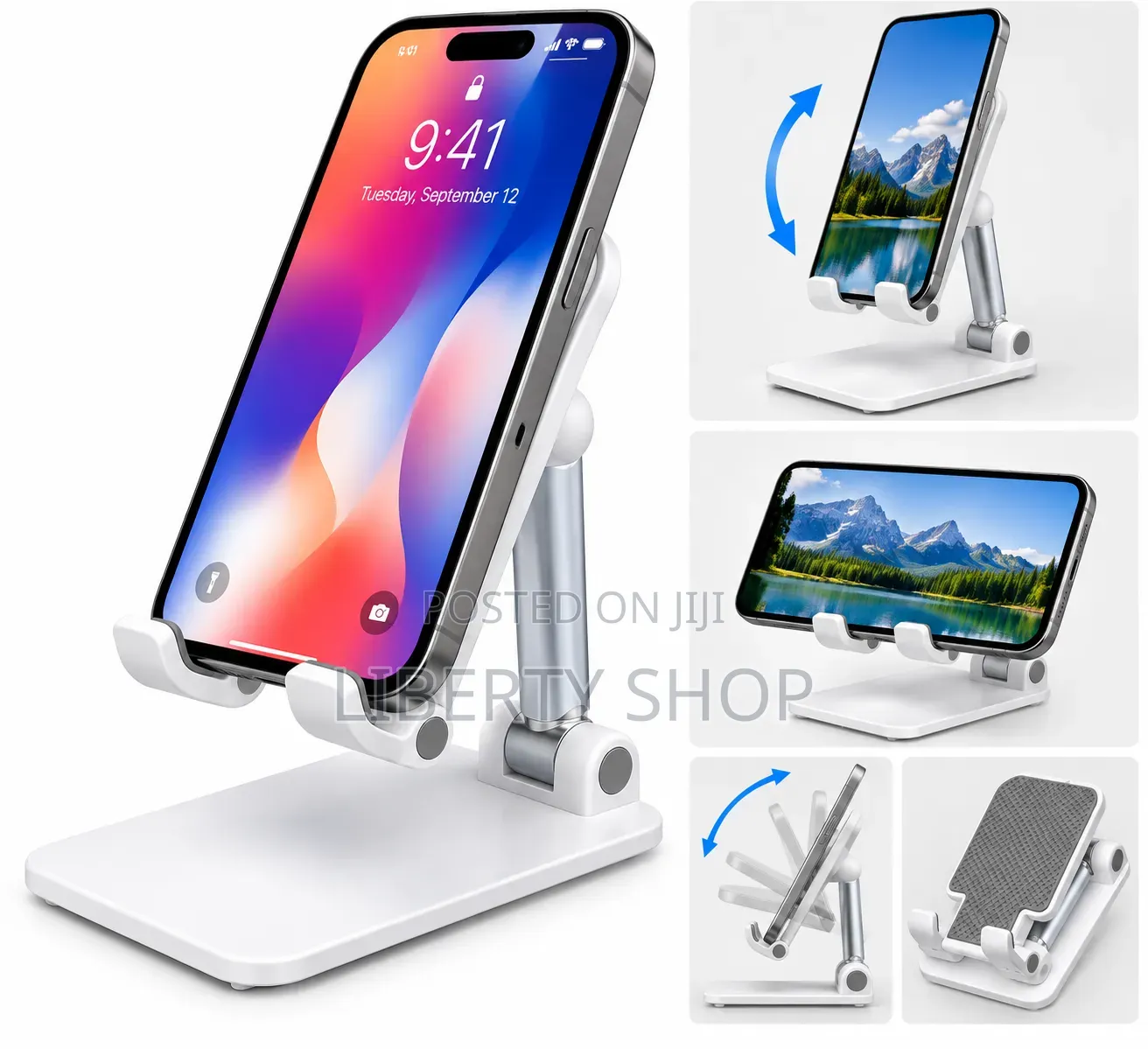 Desktop Phone Holder Stand – Adjustable Mobile Phone Stand for Office,