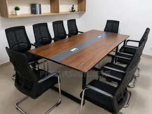 Conference Table Plus 8 Mesh Chairs