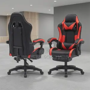 Office Chair; Red-Black Ergonomic Adjustable Gaming Chair