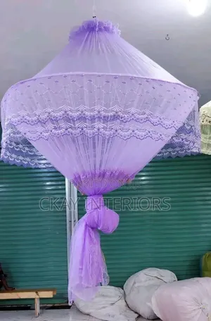 Beautiful Purple and Cream Round Nets for Comfortable Sleeping.