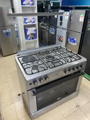 90*60 Mika Standing Cooker 4+1 Full Oven With Rotisserie Wok Burner