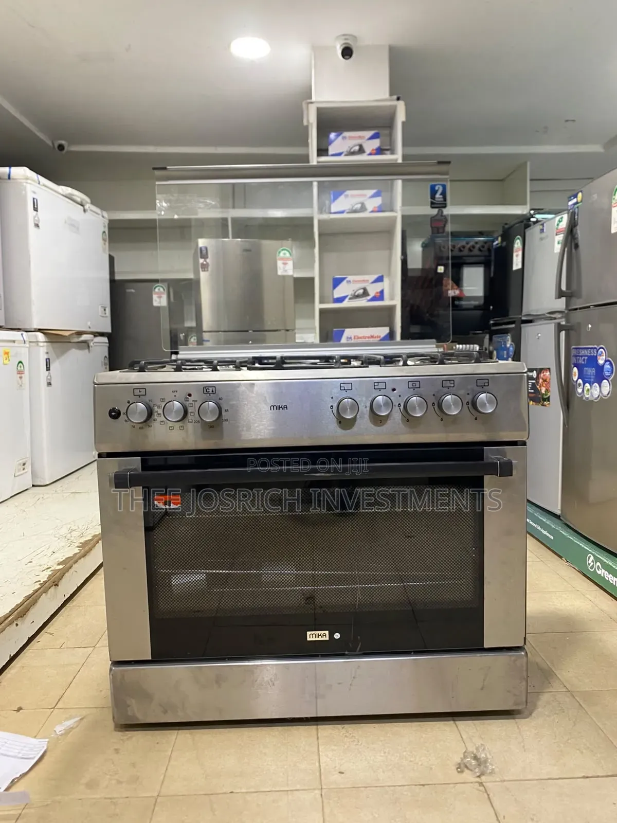 90*60 Mika Standing Cooker 4+1 Full Oven With Rotisserie Wok Burner