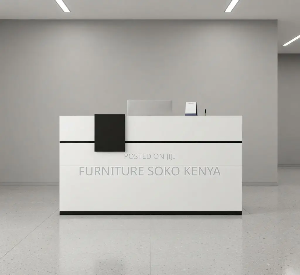 Reception Desk; 1.8 Meters White Front Reception Desk