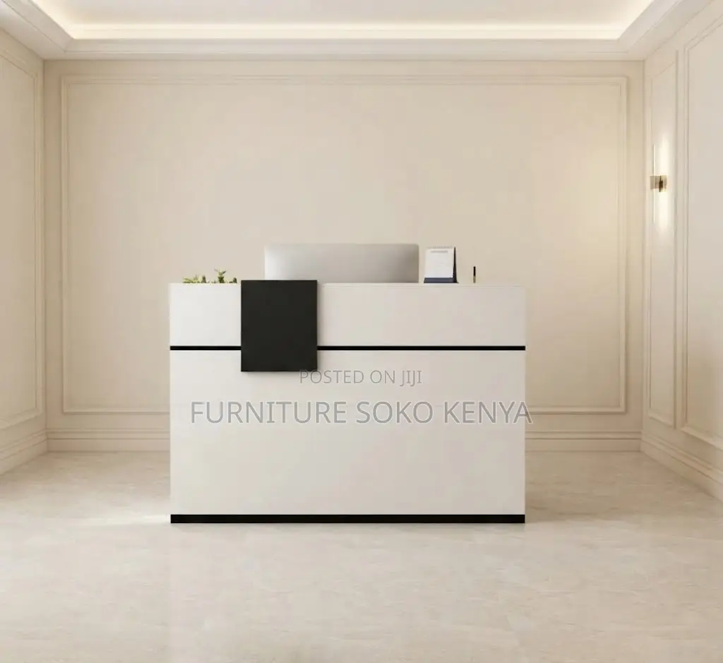 Reception Desk; 1.8 Meters White Front Reception Desk