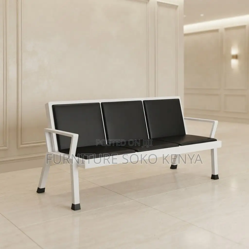 Office Bench; Three Seaters Padded Upholstered Bench