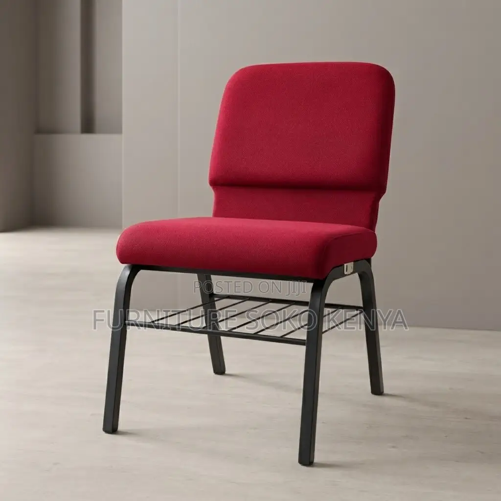 Office Chair; Red Heavy Cushioned Church Events Chairs
