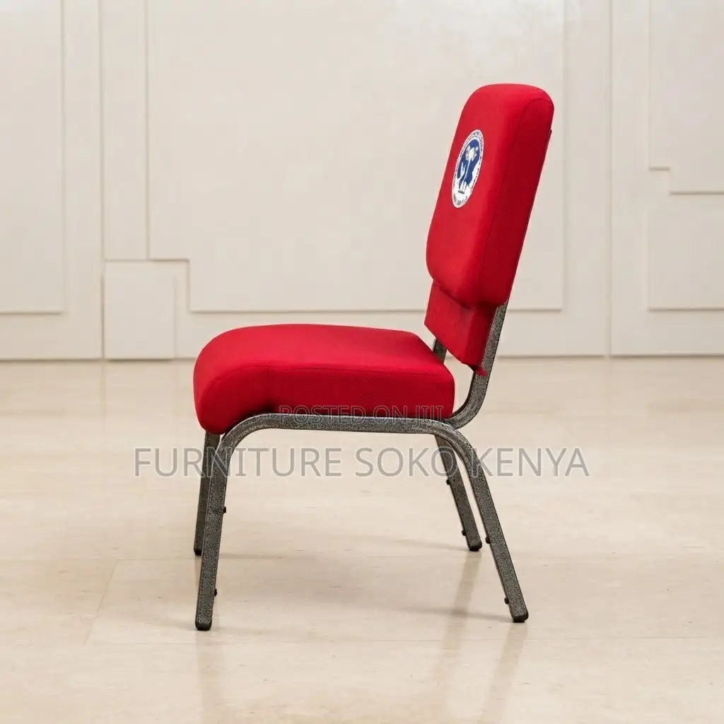 Office Chair; Red Heavy Cushioned Church Events Chairs
