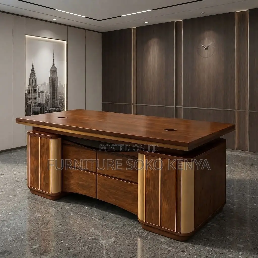 Office Desk; 1400MM Golden Home Office Executive Desk With Drawers