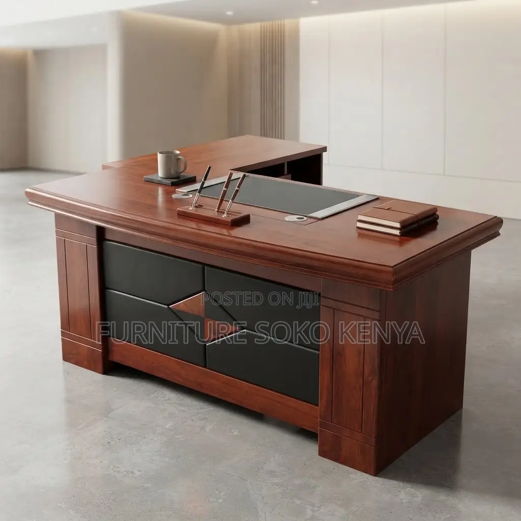 Office Desk; 1.6 Meter Executive Mahogany Desk With Pedestal