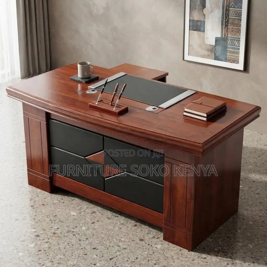 Office Desk; 1.6 Meter Executive Mahogany Desk With Pedestal