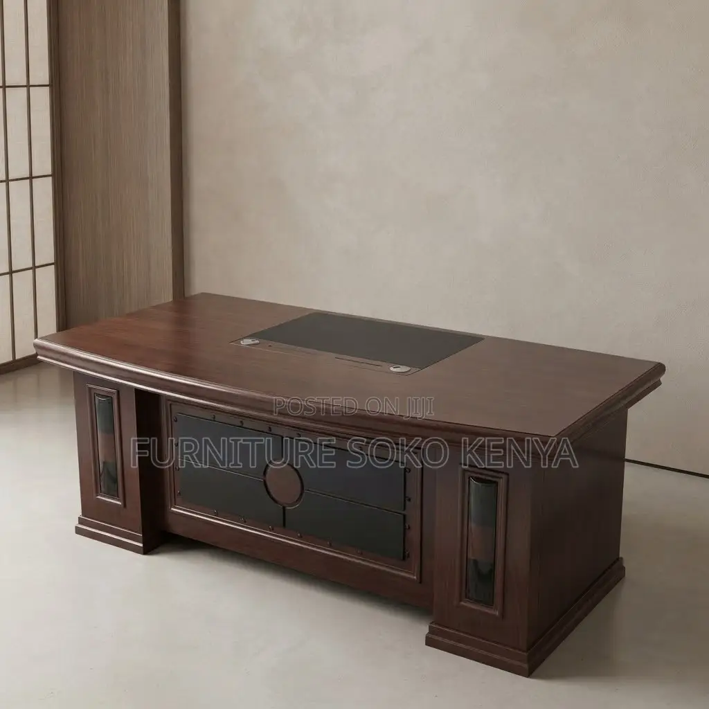 Office Desk; 1.6 Meter Executive Mahogany Desk With Pedestal