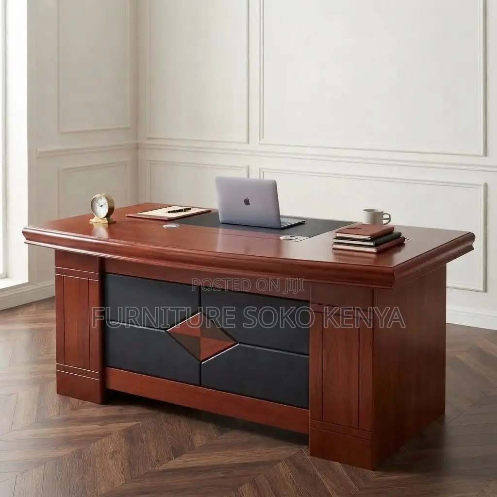 Office Desk; 1.6 Meter Executive Mahogany Desk With Pedestal