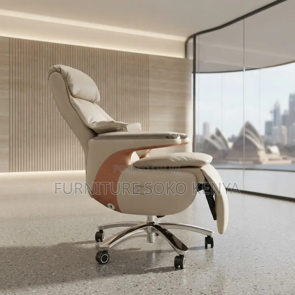 Office Chair; Executive CEO Heavy Leather Office Chair