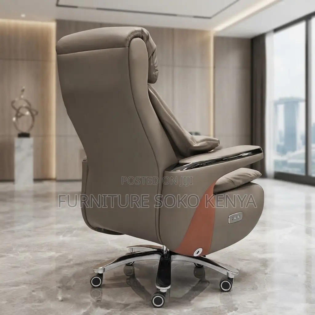 Office Chair; Executive CEO Heavy Leather Office Chair