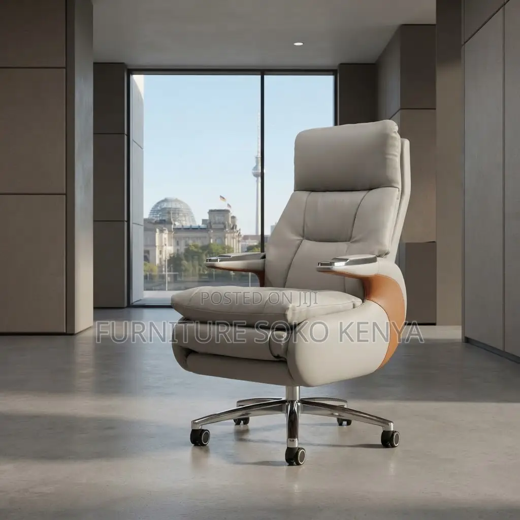 Office Chair; Executive CEO Heavy Leather Office Chair