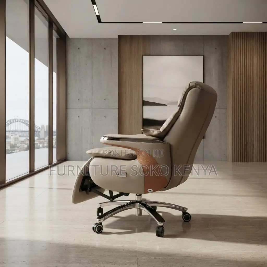 Office Chair; Executive CEO Heavy Leather Office Chair