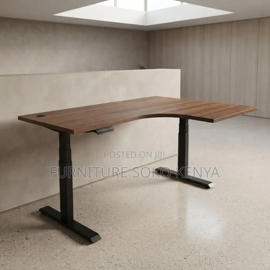 Office Desk; 1400MM Adjustable Curved Electric Desk