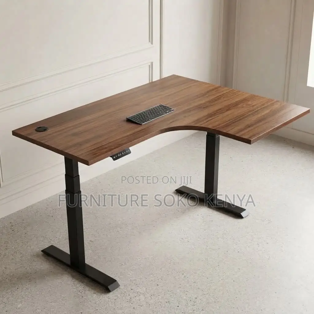 Office Desk; 1400MM Adjustable Curved Electric Desk